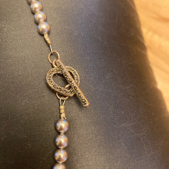 Handmade brand new faux gray pearls with hematite beads. Measures 24 inches. - Picture 5 of 5